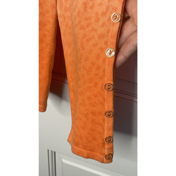 J. MCLAUGHLIN Women's Ombre Orange Leopard Sweater Size M Cotton Modal Blend - Picture 4 of 11